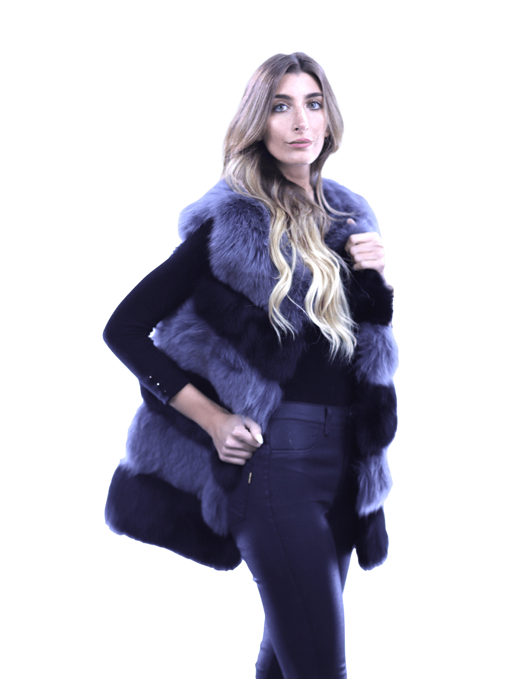 Fox Vest Two Toned - Black/Grey - La Fiorentina XHM-1701_1