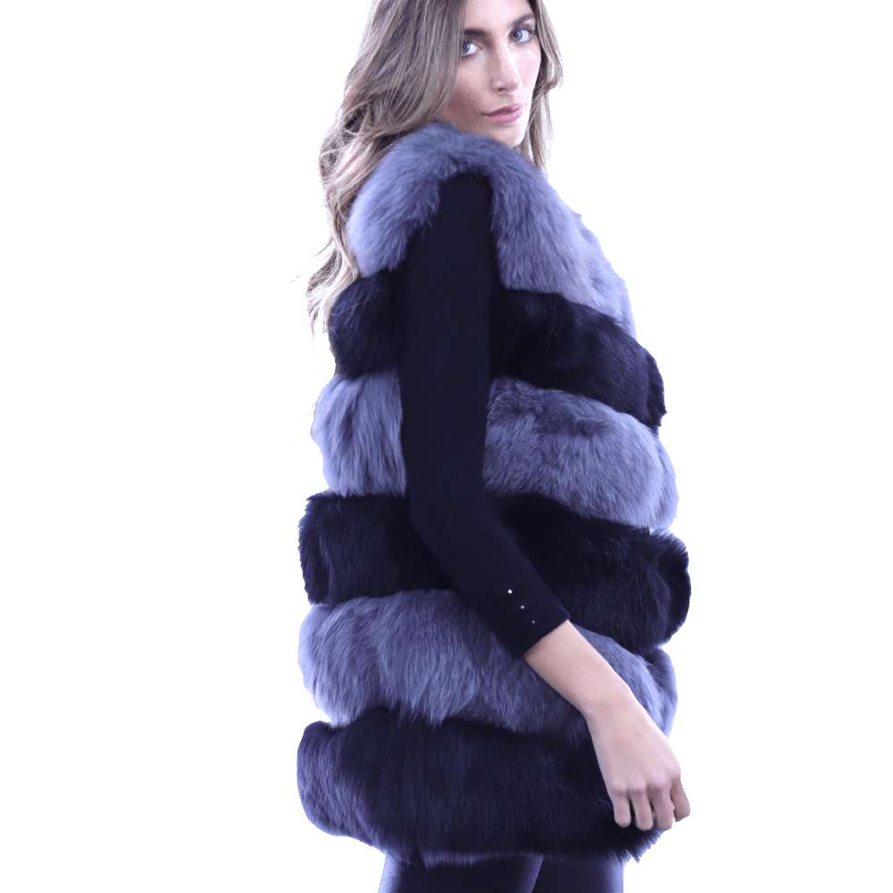 Fox Vest Two Toned - Black/Grey - La Fiorentina XHM-1701_1