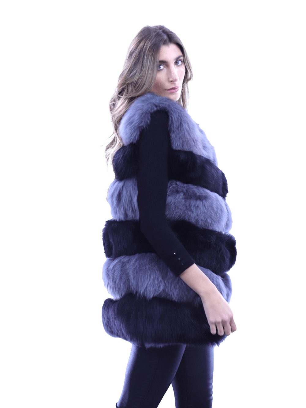 Fox Vest Two Toned - Black/Grey - La Fiorentina XHM-1701_1