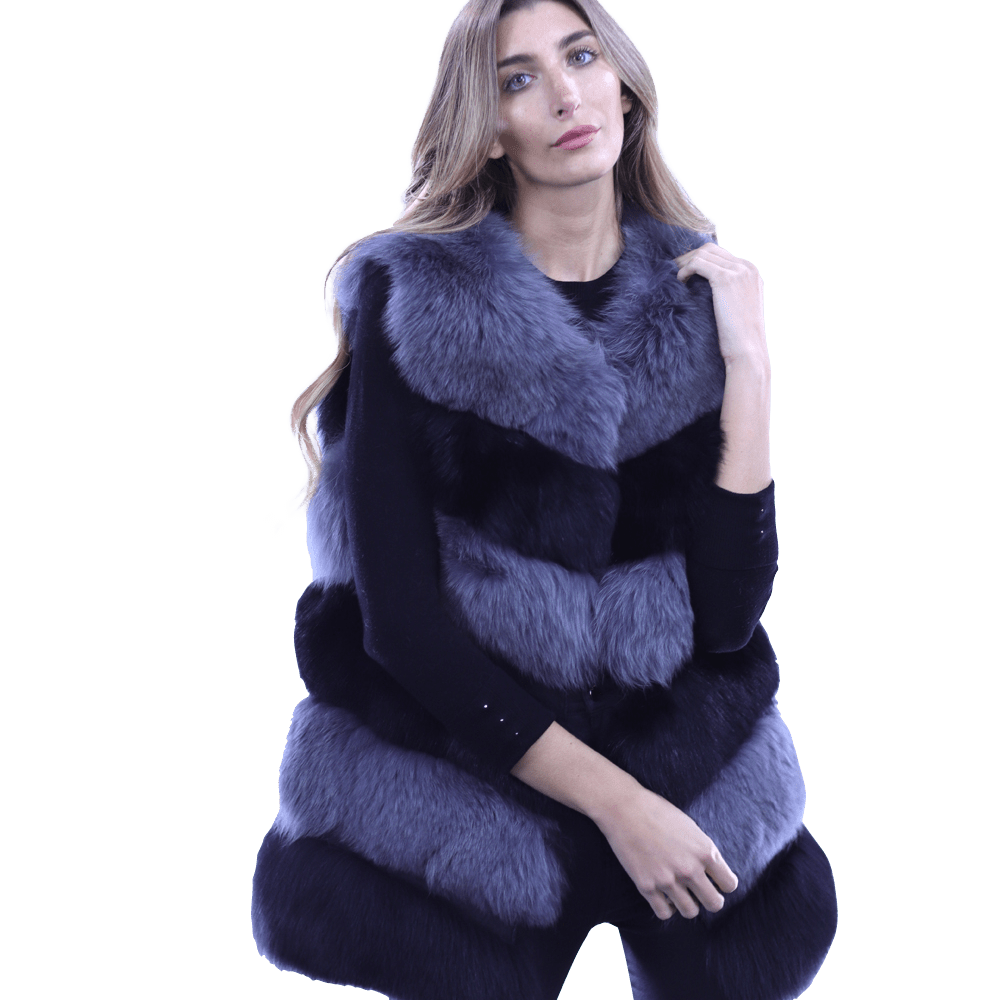 Fox Vest Two Toned - Black/Grey - La Fiorentina XHM-1701_1