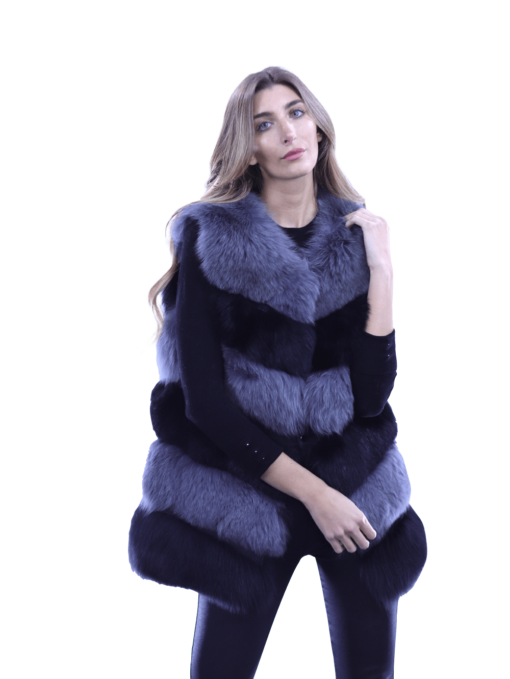 Fox Vest Two Toned - Black/Grey - La Fiorentina XHM-1701_1