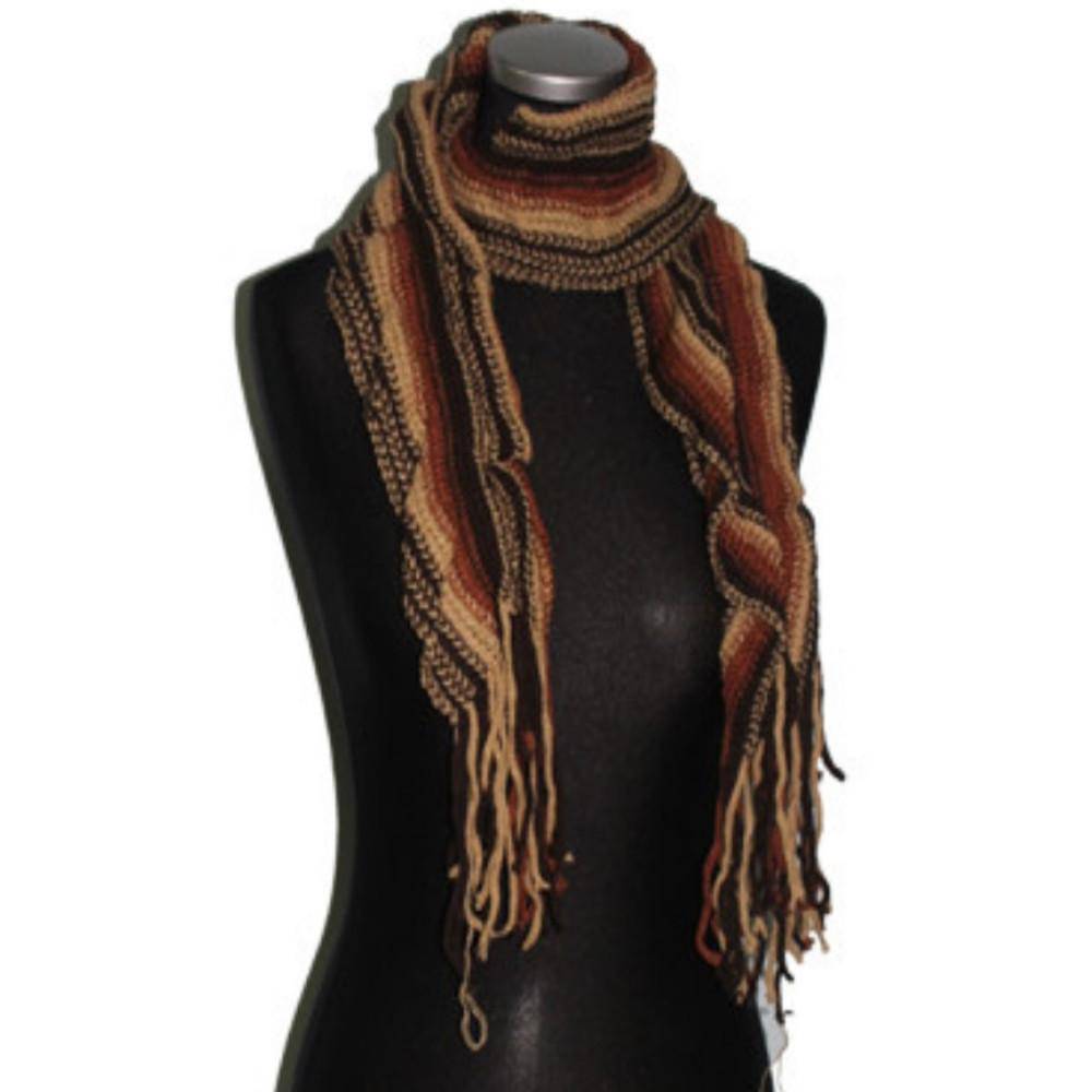 Fringe Muffler - Brown - Muffler - La Fiorentina 920-207M