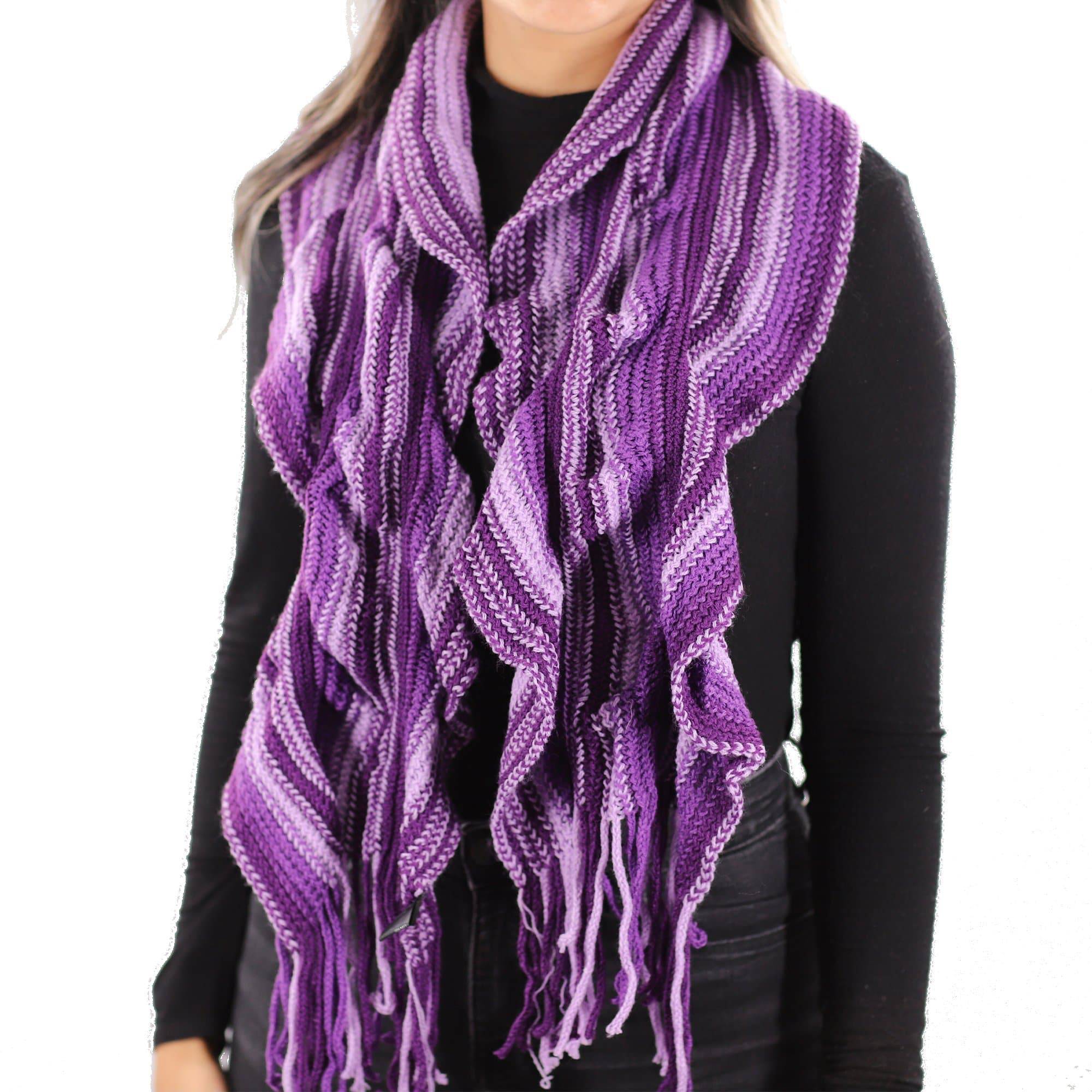 Fringe Muffler- Purple - Muffler - La Fiorentina 920-207M