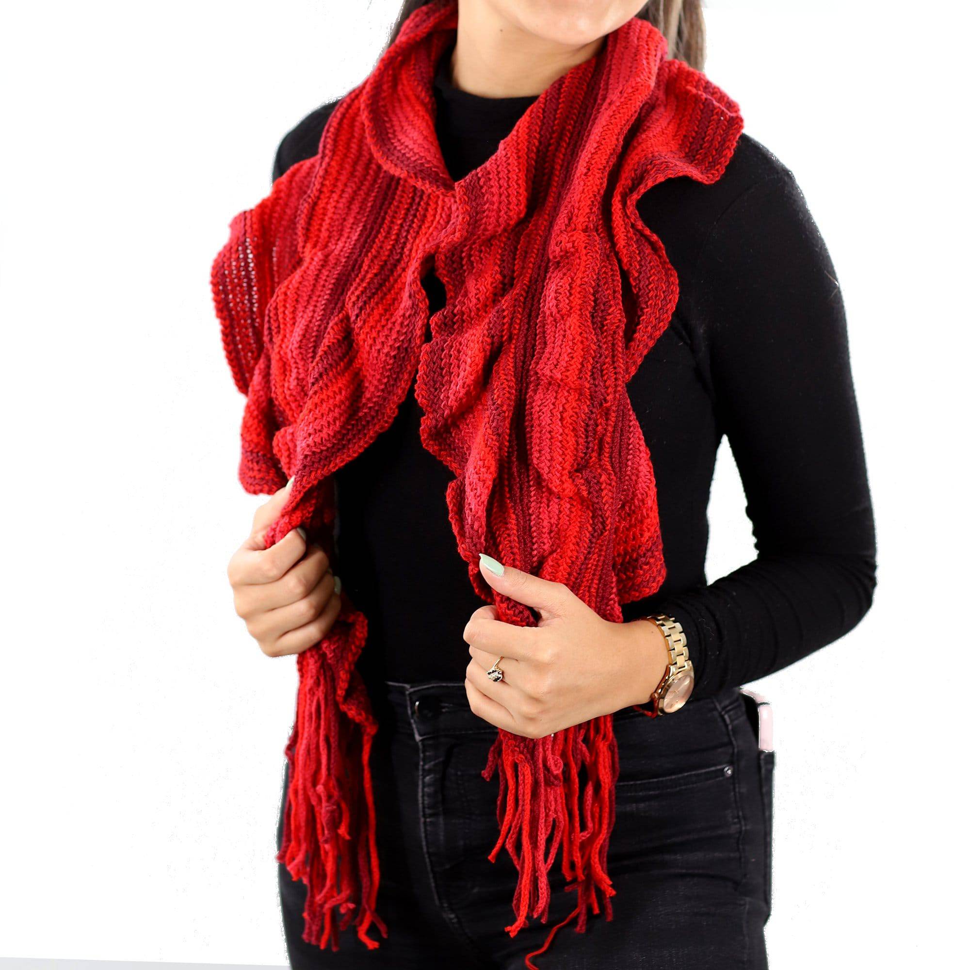 Fringe Muffler- Red - Muffler - La Fiorentina 920-207M