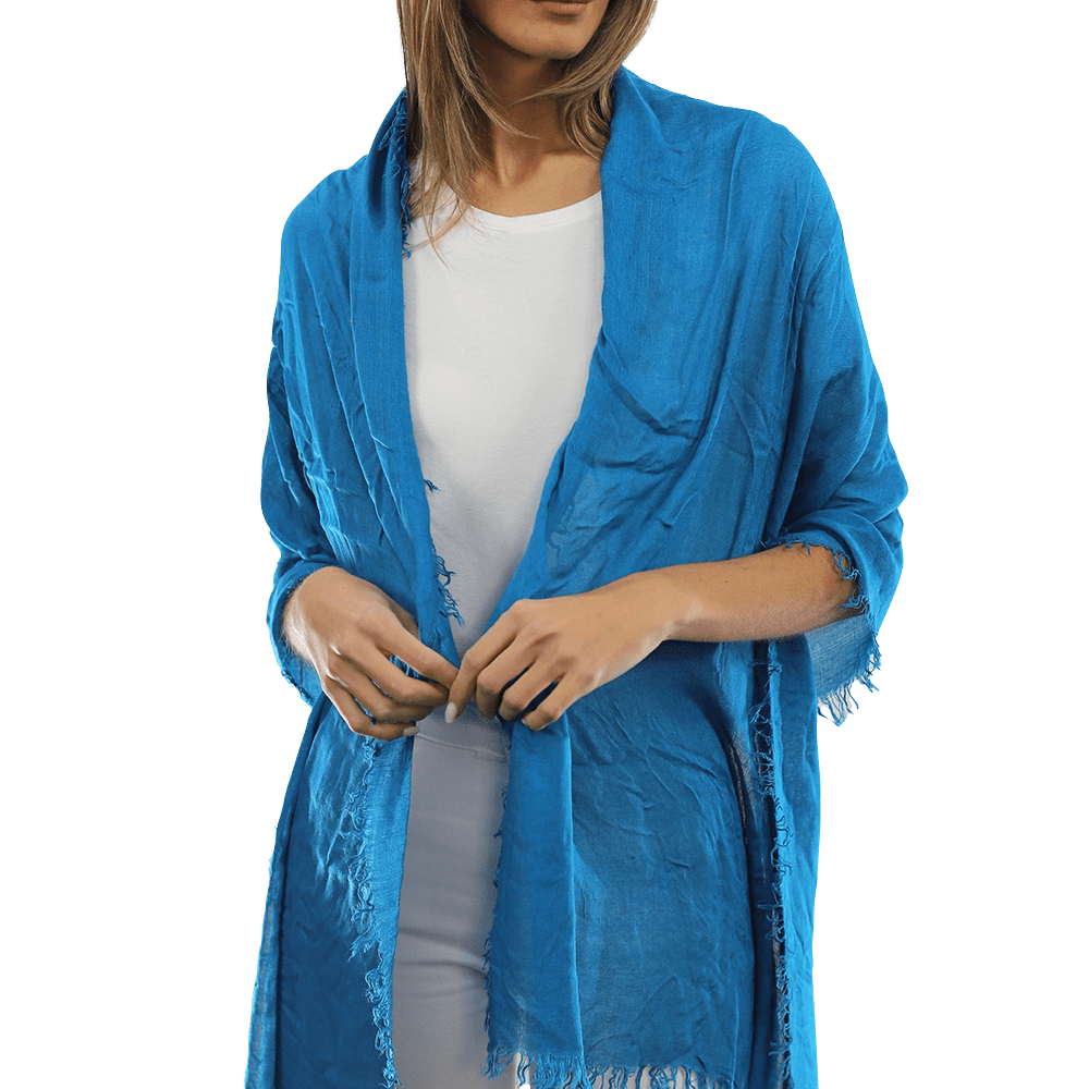 Fringe Pashmina - Blue - Scarf - La Fiorentina 18699/MA-BLUE
