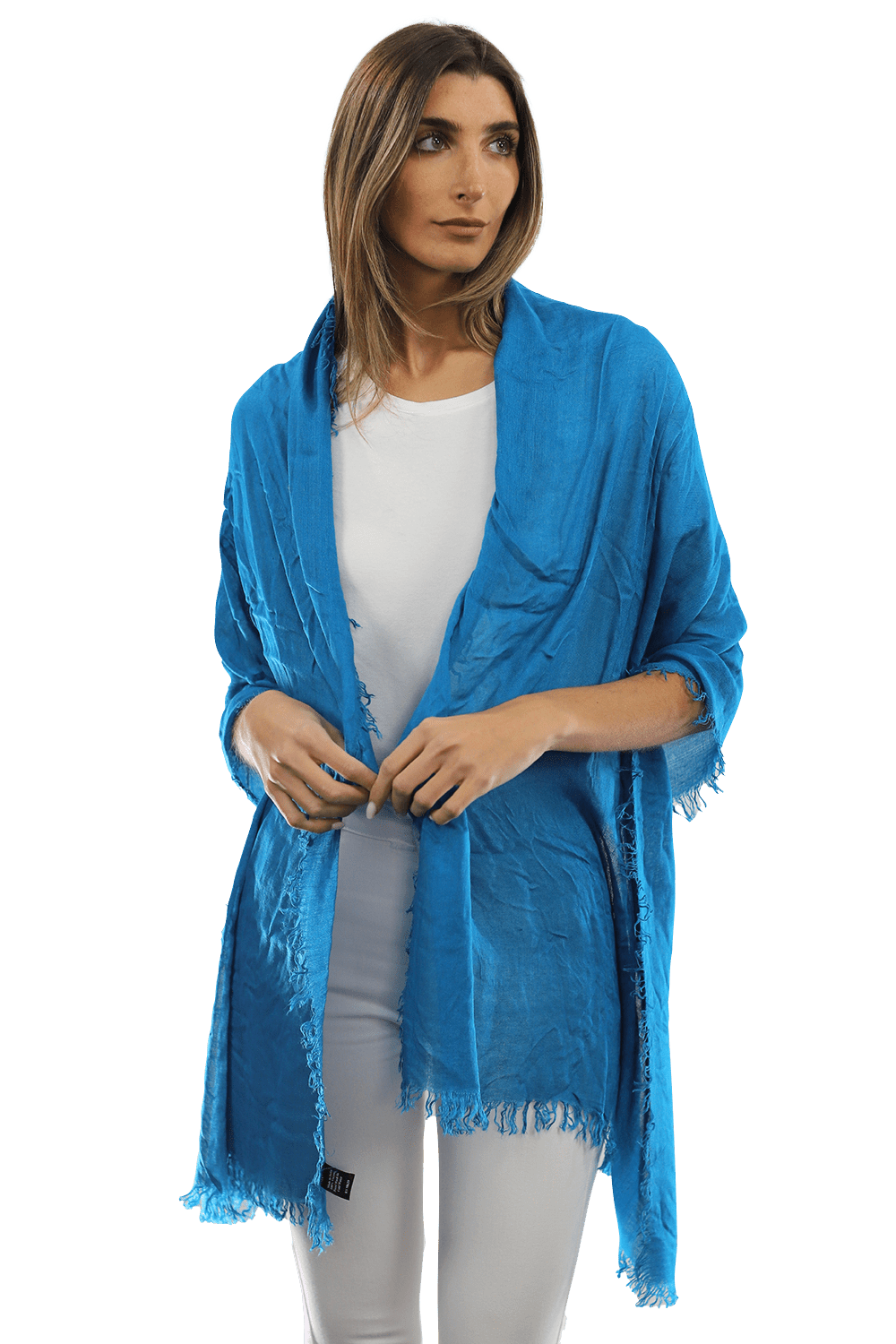 Fringe Pashmina - Blue - Scarf - La Fiorentina 18699/MA-BLUE