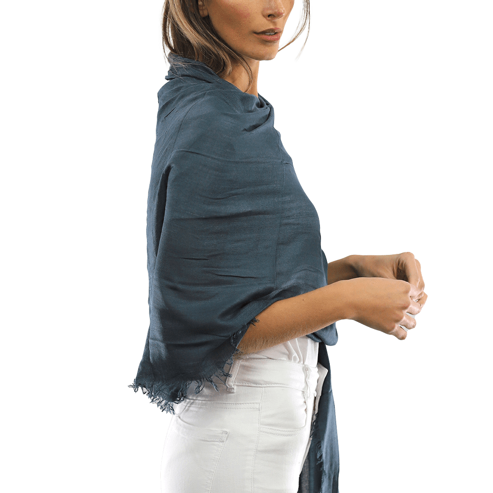 Fringe Pashmina - Charcoal Grey - Scarf - La Fiorentina 18699/MA-GREY