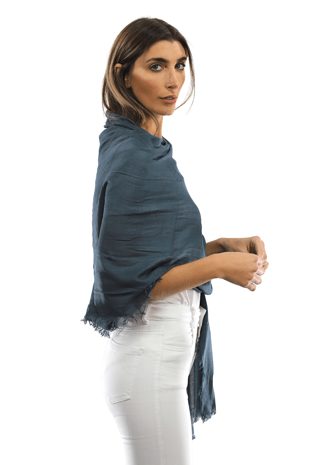 Fringe Pashmina - Charcoal Grey - Scarf - La Fiorentina 18699/MA-GREY