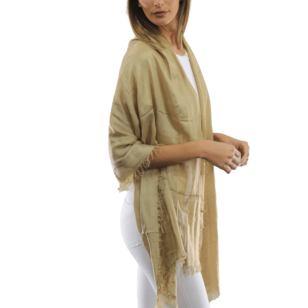 Fringe Pashmina - Khaki - Scarf - La Fiorentina 18699/MA-KHAKI