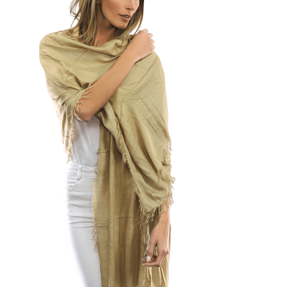 Fringe Pashmina - Khaki - Scarf - La Fiorentina 18699/MA-KHAKI