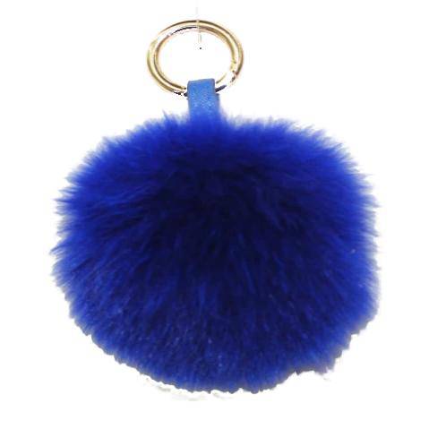 Fur Pom Key Chain -  - La Fiorentina, Blue KEYF001