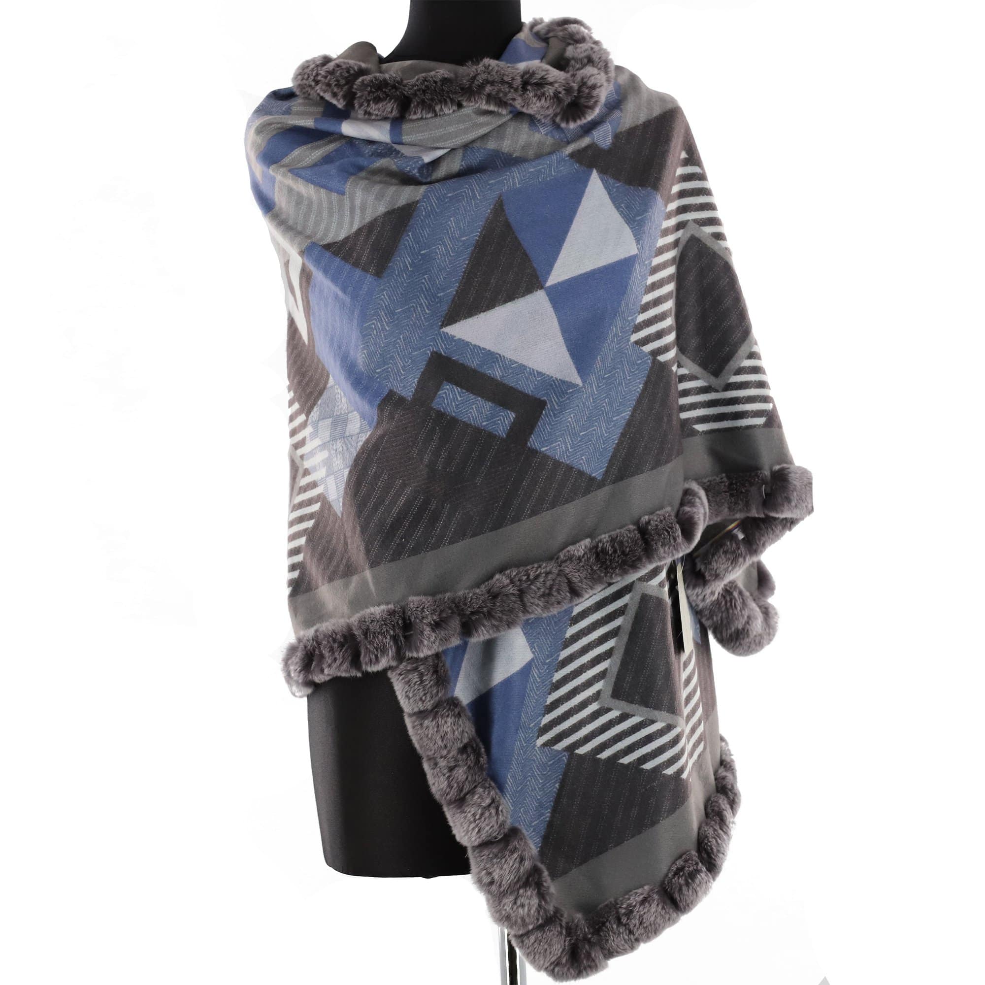 Geometric Wrap with Fur -  - La Fiorentina WS60R