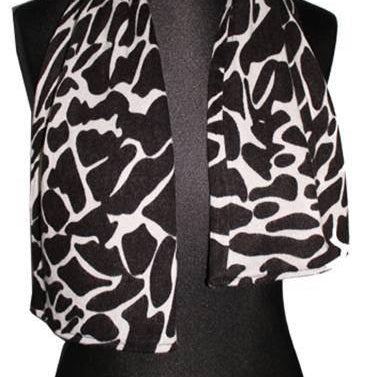 Giraffe Print Scarf and Glove Set-Black/White - Set - La Fiorentina 9001G