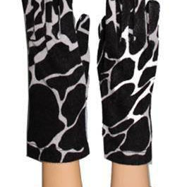 Giraffe Print Scarf and Glove Set-Black/White - Set - La Fiorentina 9001G