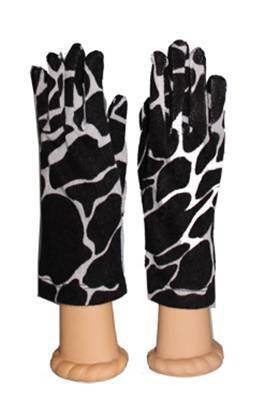 Giraffe Print Scarf and Glove Set-Black/White - Set - La Fiorentina 9001G