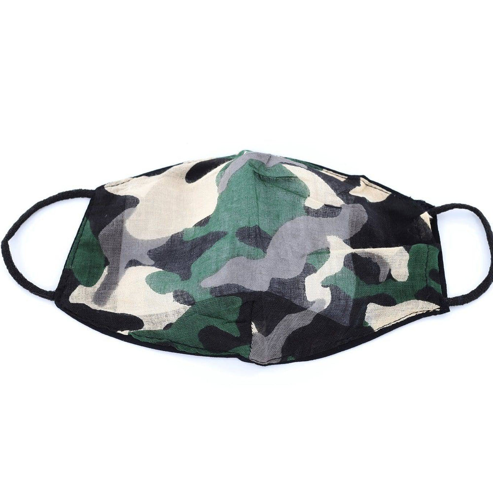 Green/Black Camo Print Face Mask - face-mask - La Fiorentina MASK#3