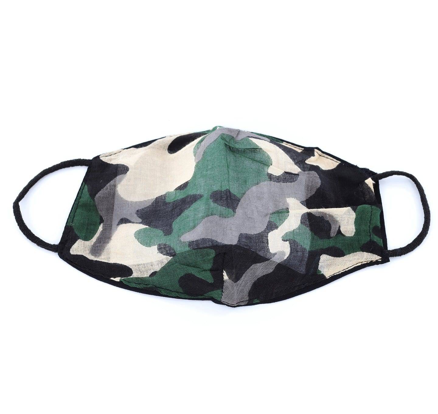 Green/Black Camo Print Face Mask - face-mask - La Fiorentina MASK#3