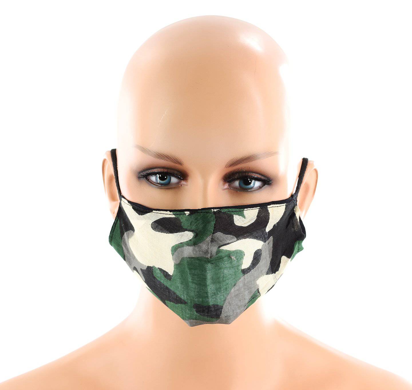 Green/Black Camo Print Face Mask - face-mask - La Fiorentina MASK#3