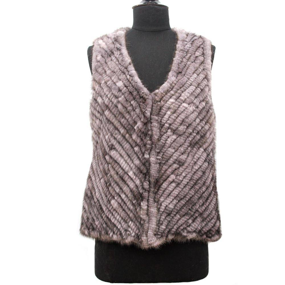 Grey Mink Vest - Fur Vest - La Fiorentina TYJ-1302