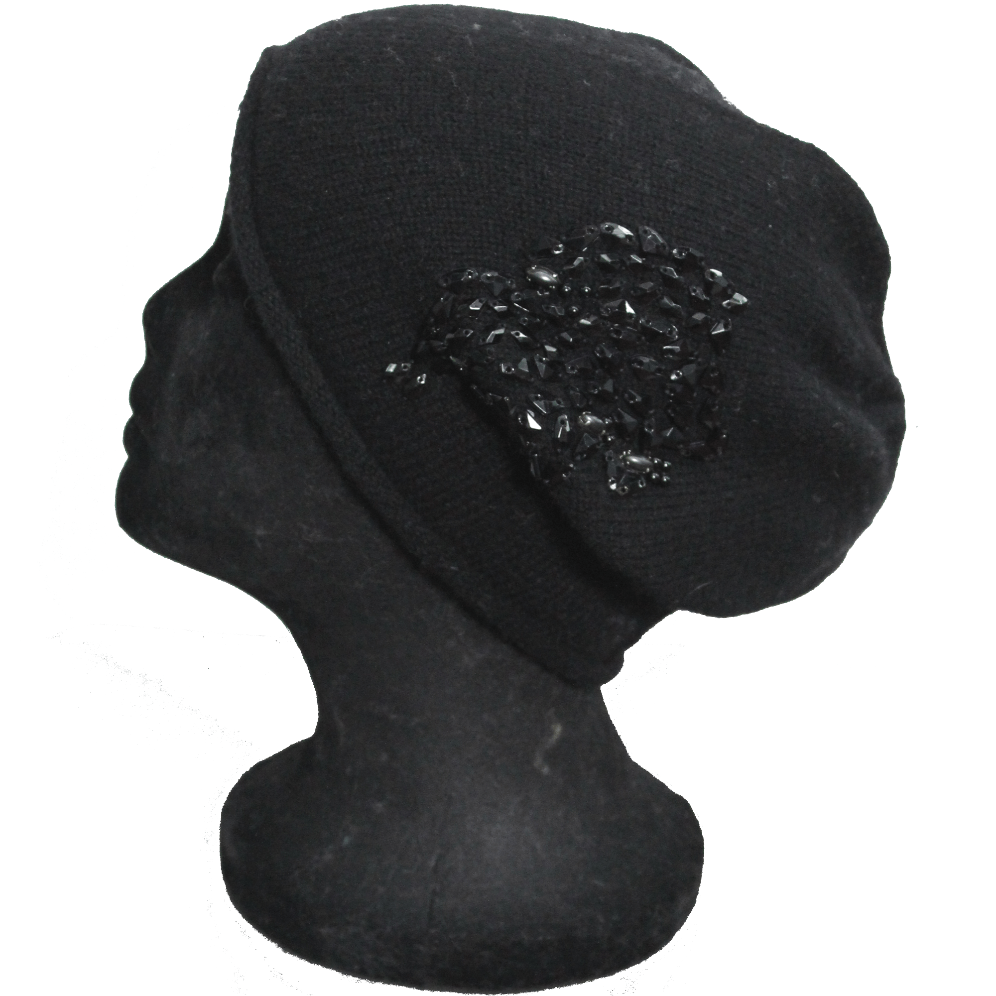 Hat with Jewel Stone Detail-Black - Hat - La Fiorentina 14WTY-090HAT