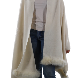 Wrap with fox border - TYN-1408 - Fur Wrap - La Fiorentina