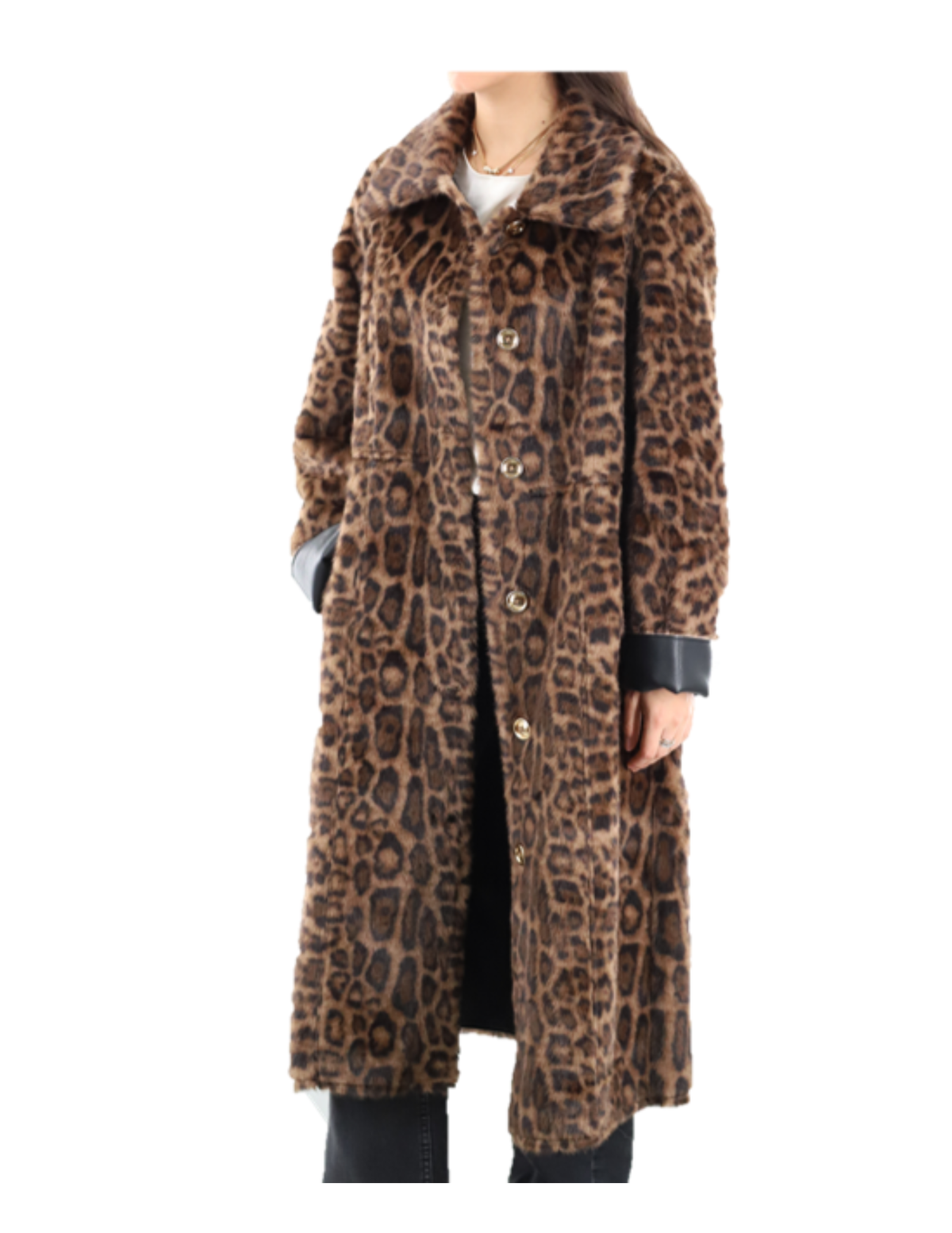 Reversible Leopard Leather Coat (516-CAM26861) - Outerwear - La Fiorentina