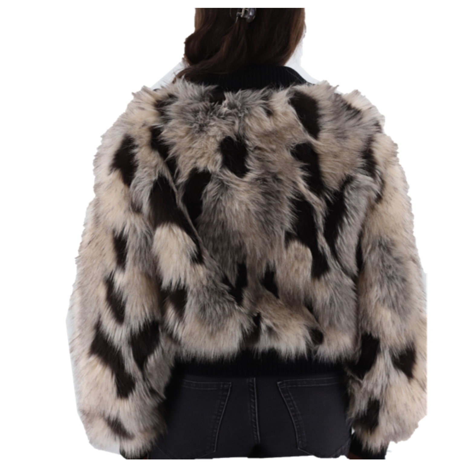 Multi Faux Fur Cropped Jacket ( 5TXA4094 ) -  - La Fiorentina