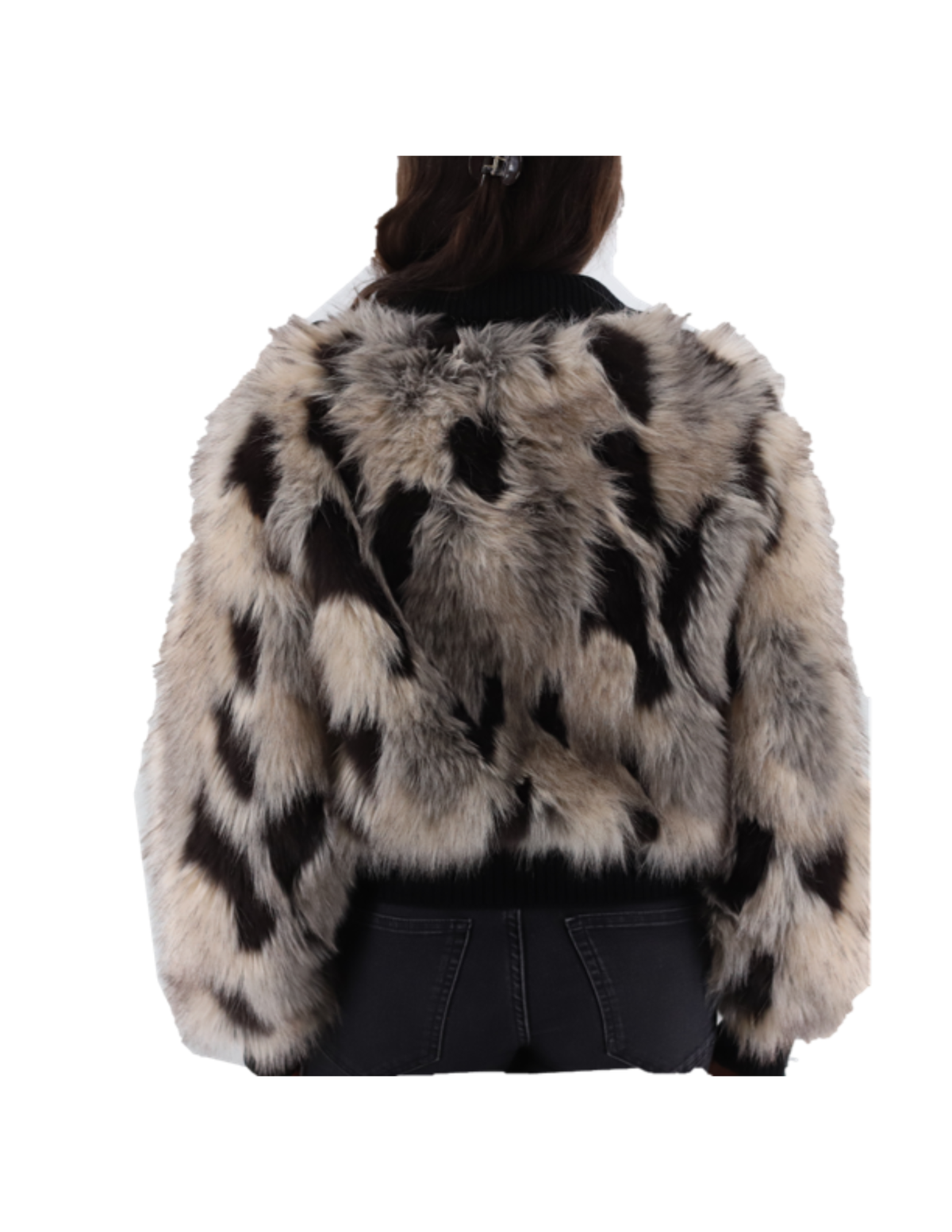 Multi Faux Fur Cropped Jacket ( 5TXA4094 ) -  - La Fiorentina