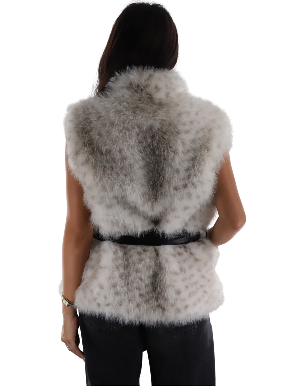 Plush Spotted Short Faux Fur Vest