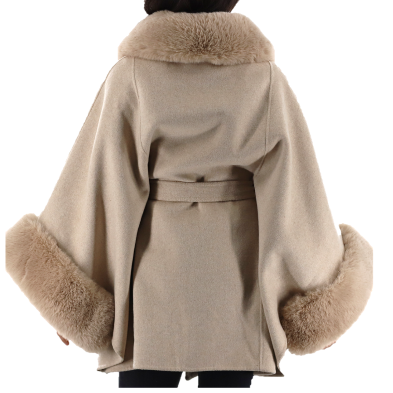 Cape with Faux Fur Trim  - LRO-26