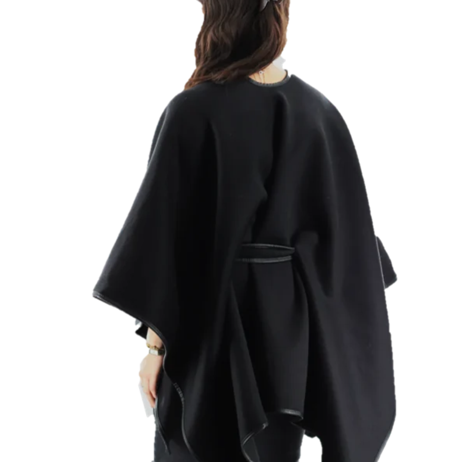 Cape with PU Leather piping  - TNF2611