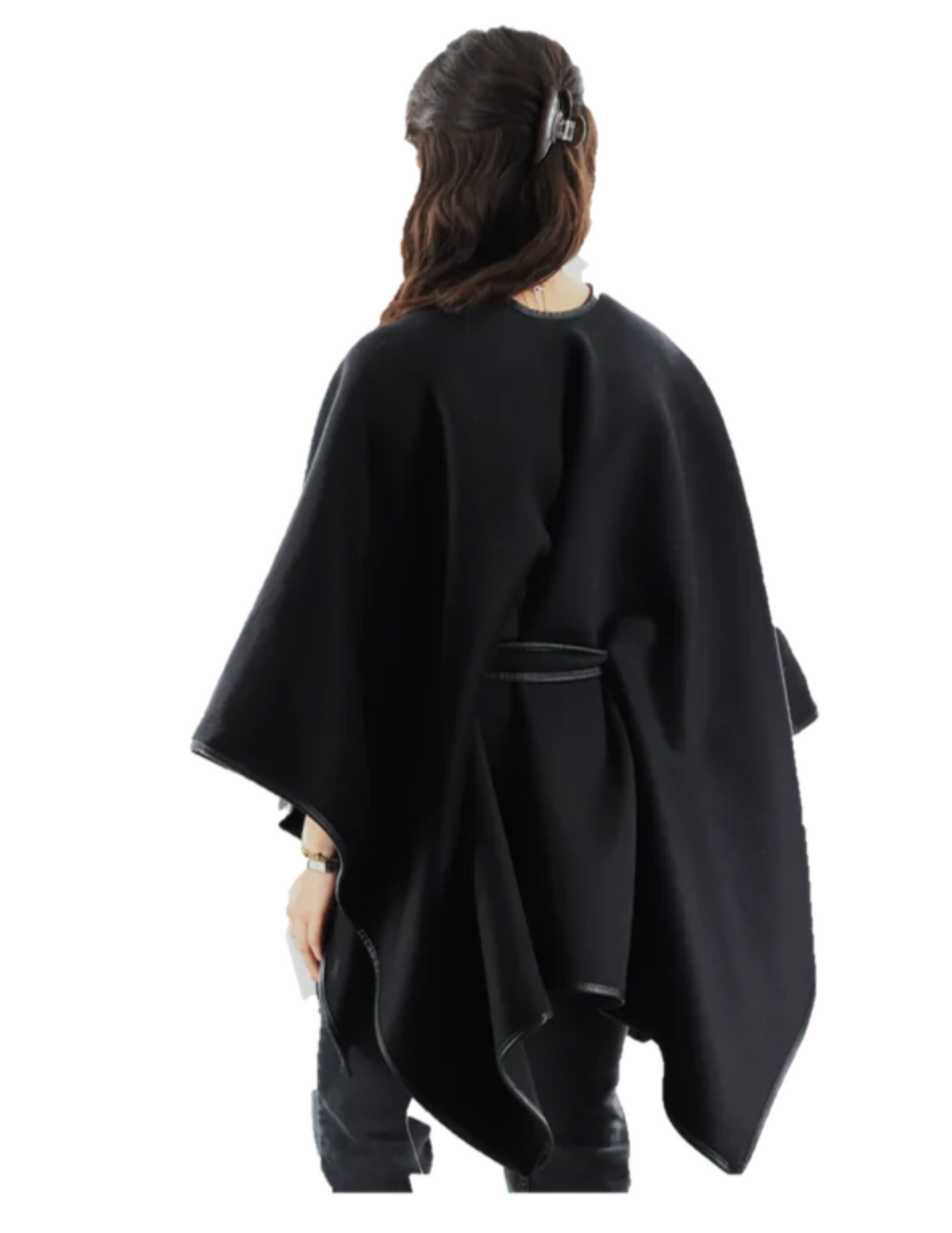 Cape with PU Leather piping  - TNF2611