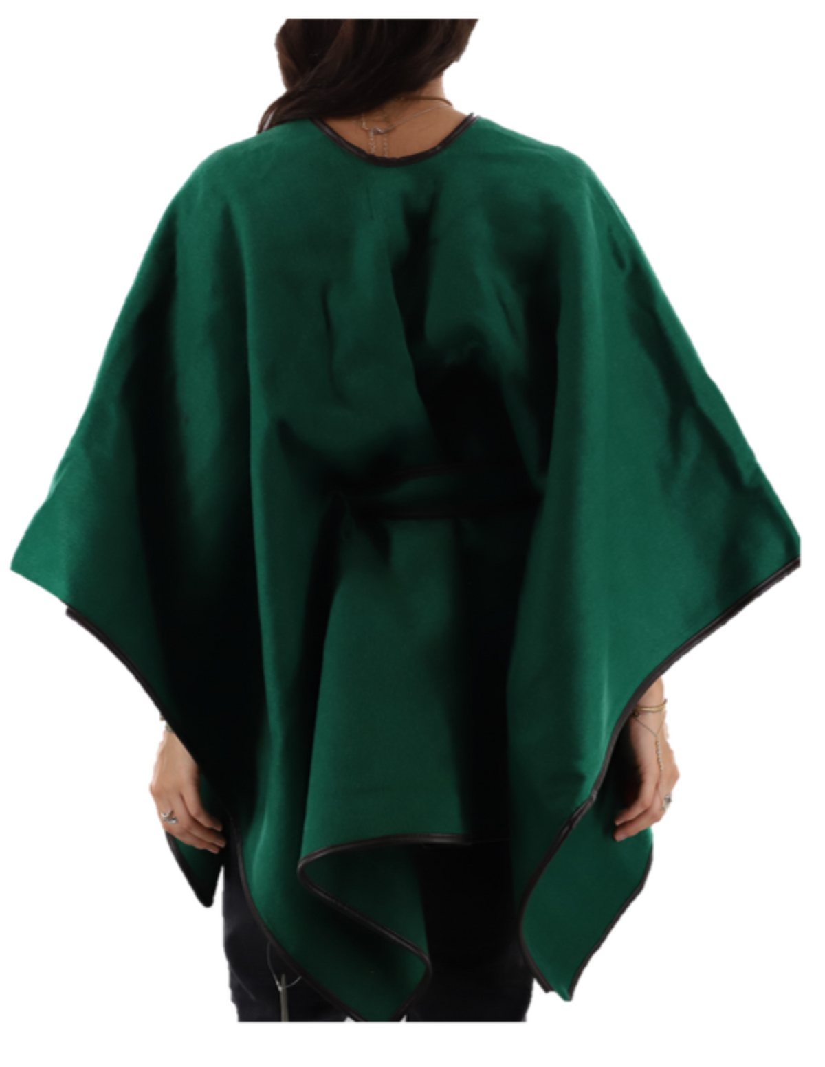 Cape with PU Leather piping  - TNF2611