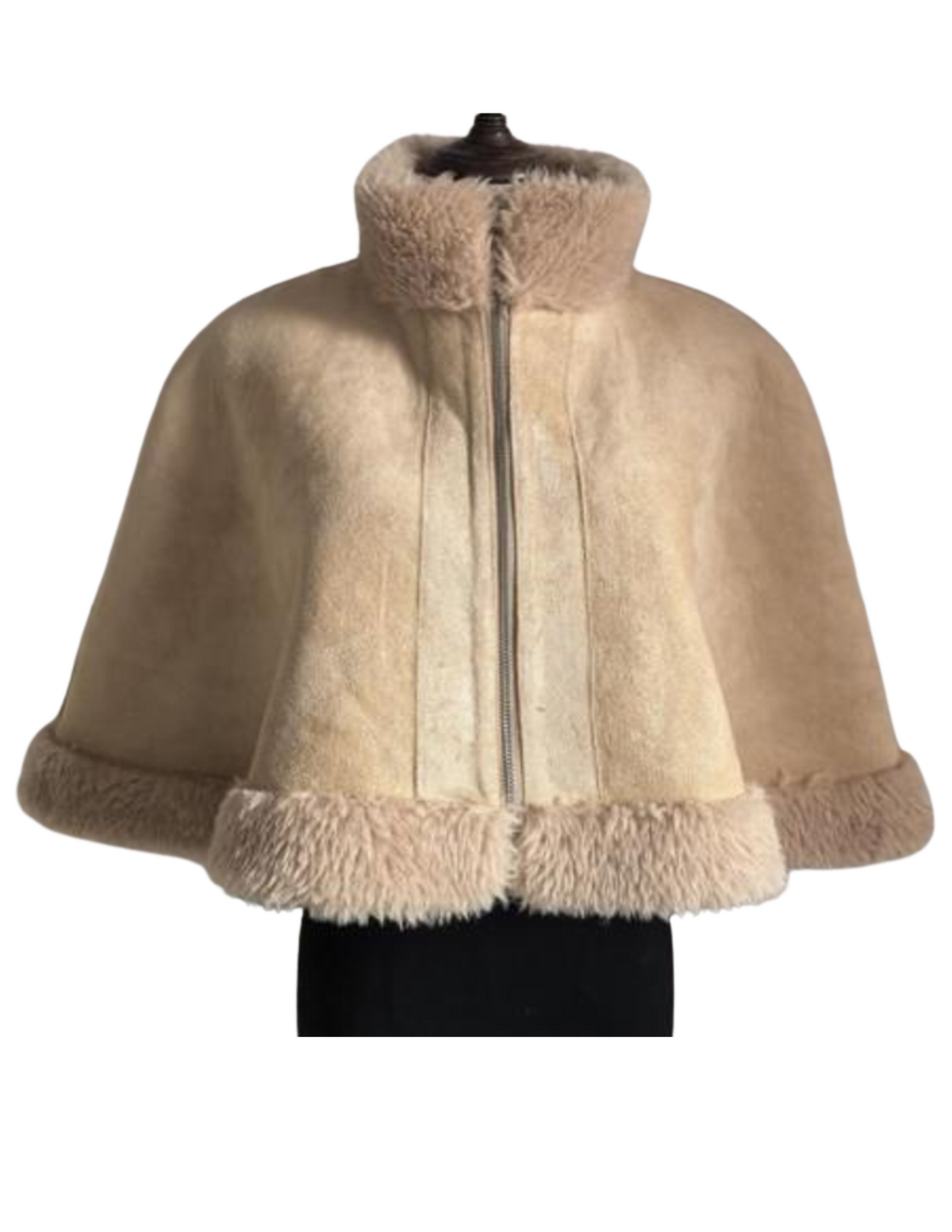 Faux Fur Trim Reversible Capelet  - FC2630