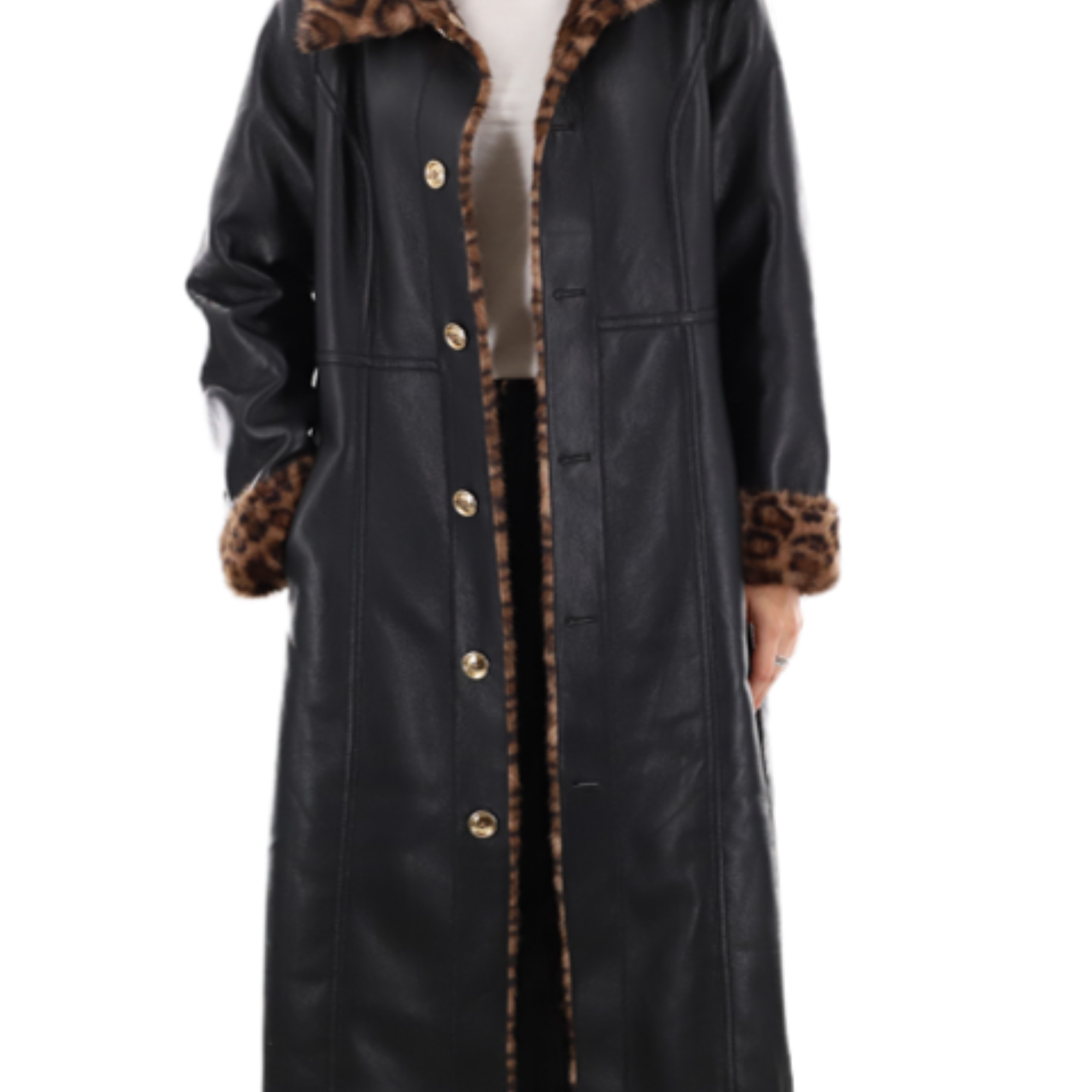 Reversible Leopard Leather Coat (516-CAM26861) - Outerwear - La Fiorentina