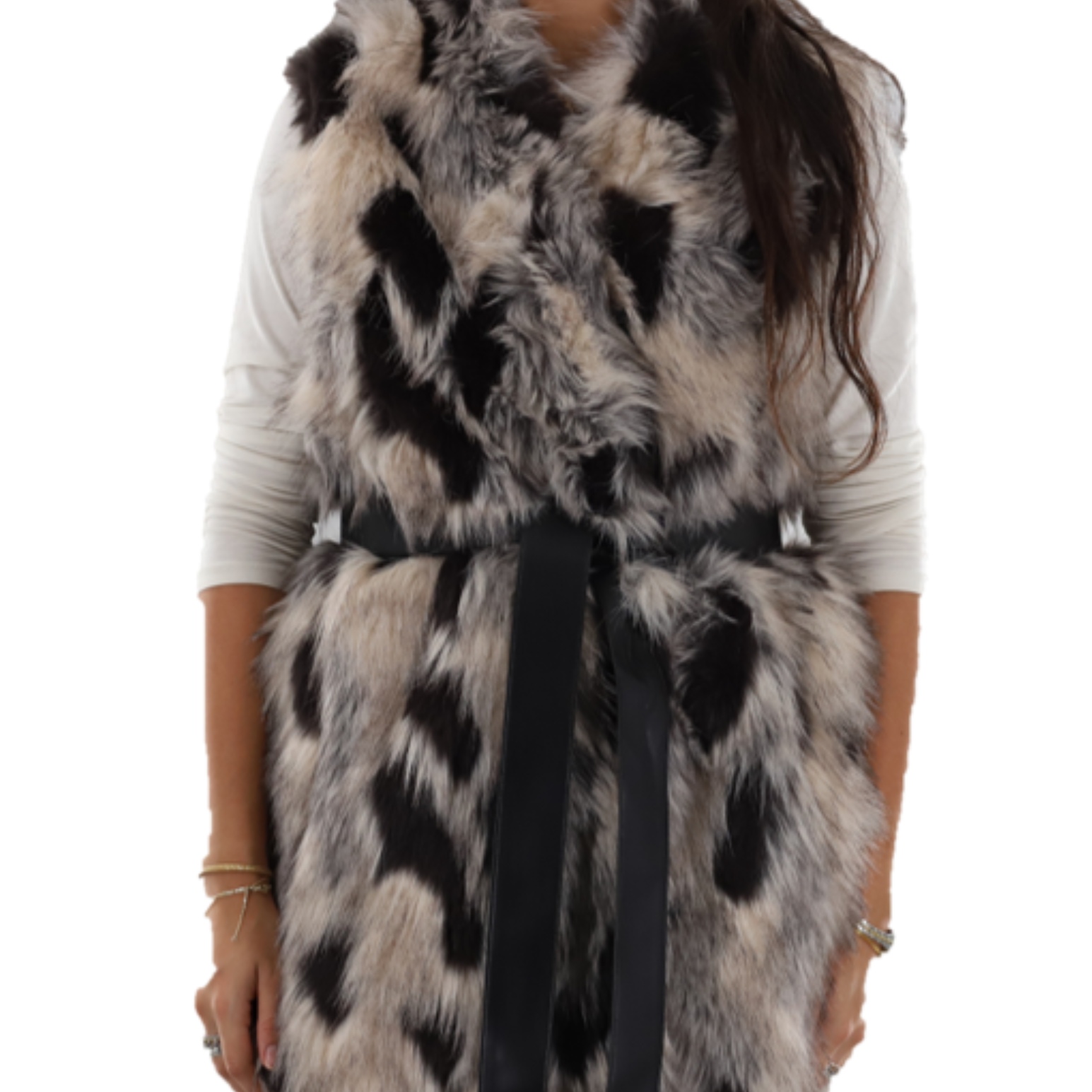 Plush Spotted Short Faux Fur Jacket (5T2A7007) - Outerwear - La Fiorentina
