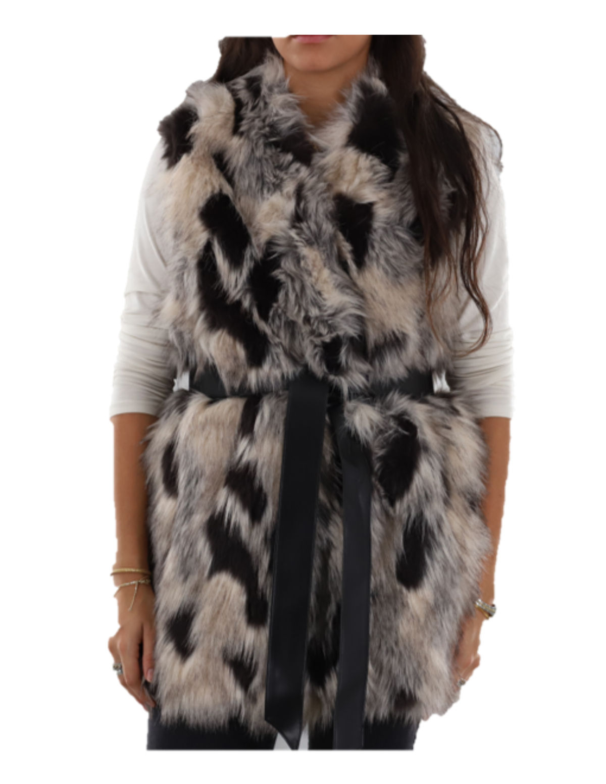 Plush Spotted Short Faux Fur Jacket (5T2A7007) - Outerwear - La Fiorentina