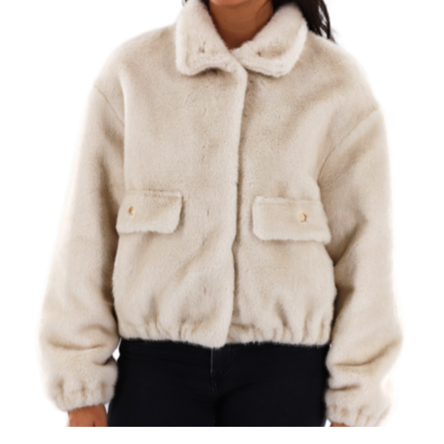 Funnel Neck Faux Fur Jacket (237-CAM26901) - Outerwear - La Fiorentina