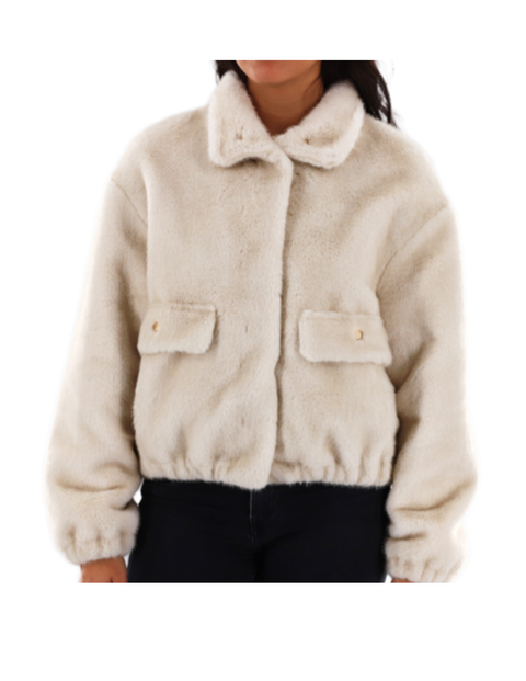 Funnel Neck Faux Fur Jacket (237-CAM26901) - Outerwear - La Fiorentina