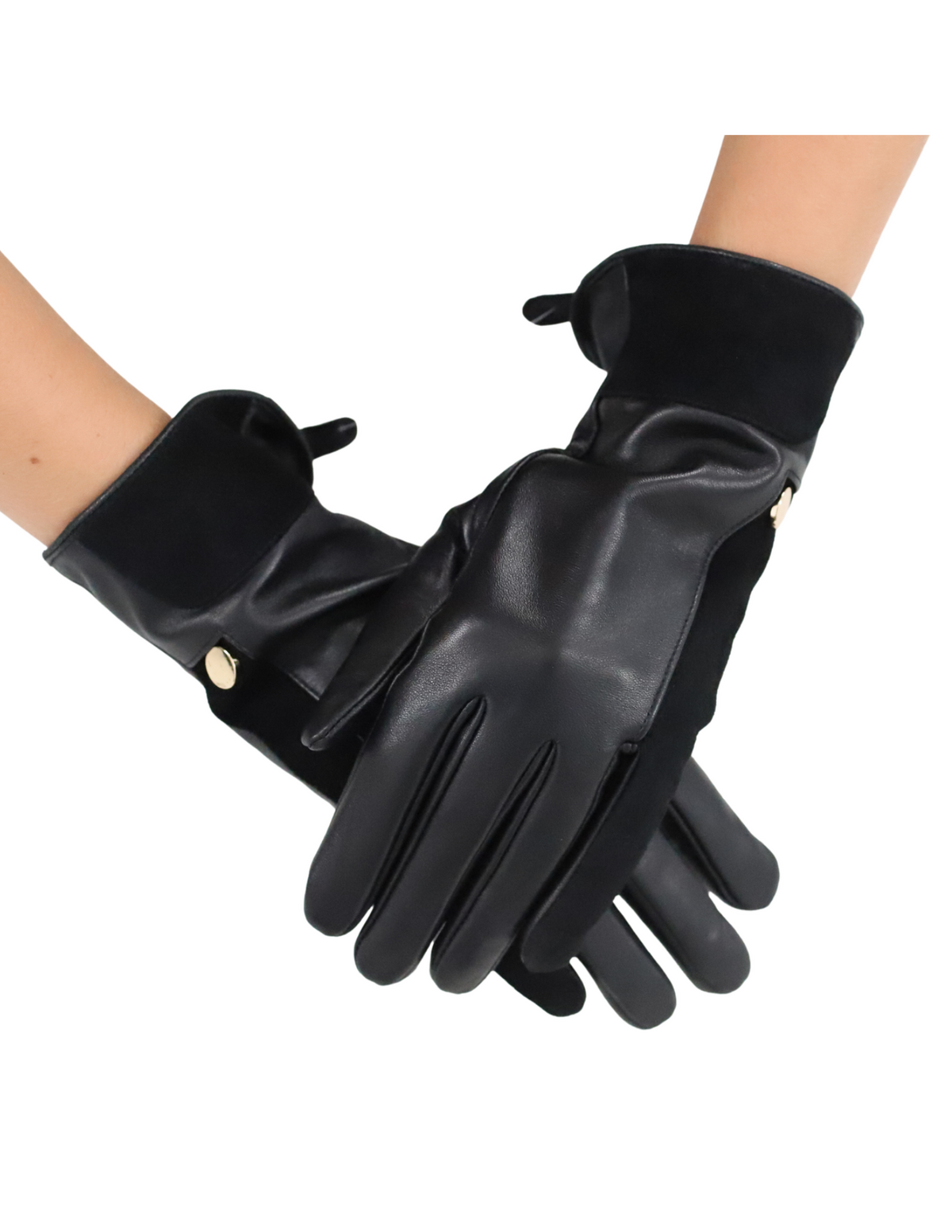 Leather Gloves with Suede Detail - GL2608