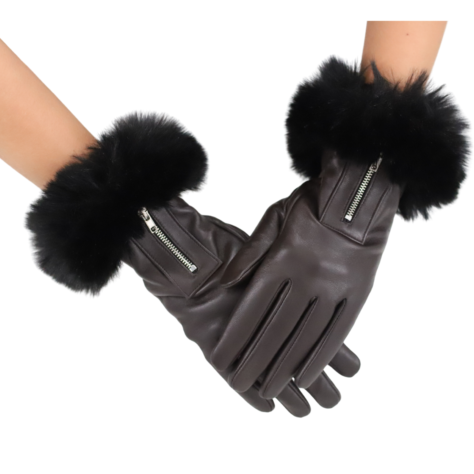 Leather Gloves with Zipper Detail - PRL2464 - Gloves - La Fiorentina