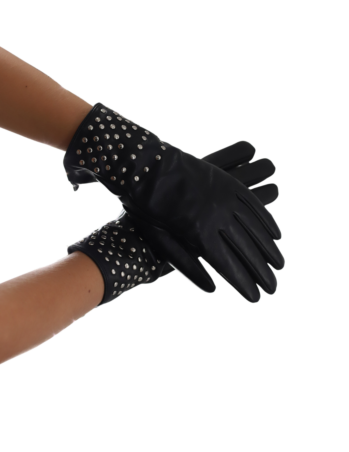 Leather Gloves with Stud Detail - PRL2432