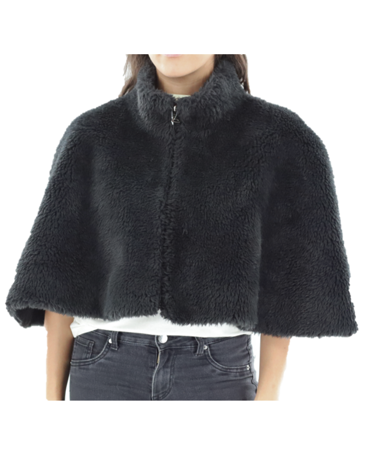 Faux Fur Trim Reversible Capelet  - FC2630
