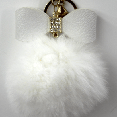 Key Chain Rabbit Poms - Key Chain - La Fiorentina, White KEYR004