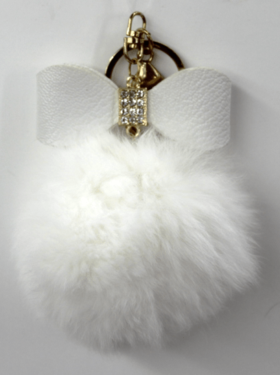 Key Chain Rabbit Poms - Key Chain - La Fiorentina, White KEYR004