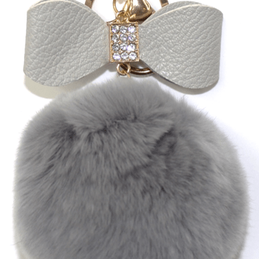 Key Chain Rabbit Poms - Key Chain - La Fiorentina, Light Gray KEYR001
