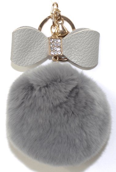 Key Chain Rabbit Poms - Key Chain - La Fiorentina, Light Gray KEYR001