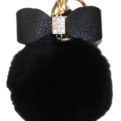 Key Chain Rabbit Poms - Key Chain - La Fiorentina, Black KEYR003