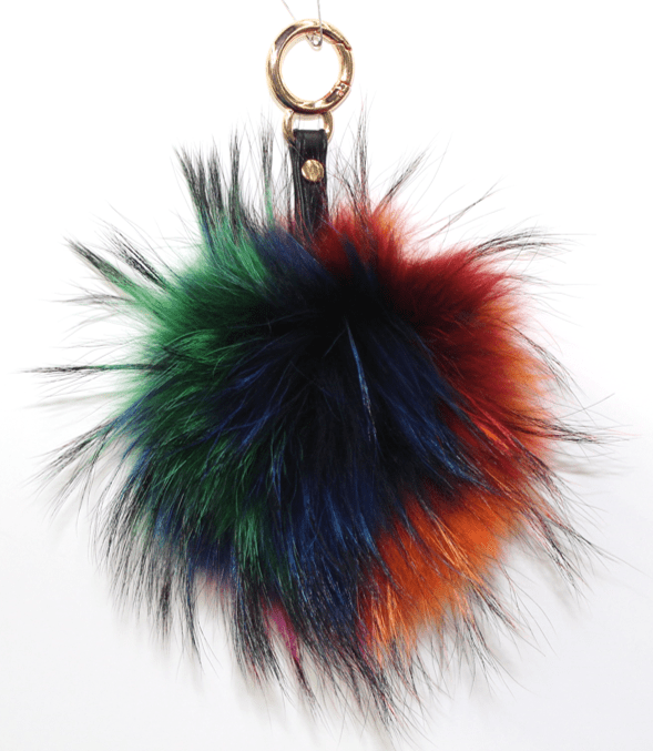 Key Chain Raccoon Pom -  - La Fiorentina Real Fur Pom Pom