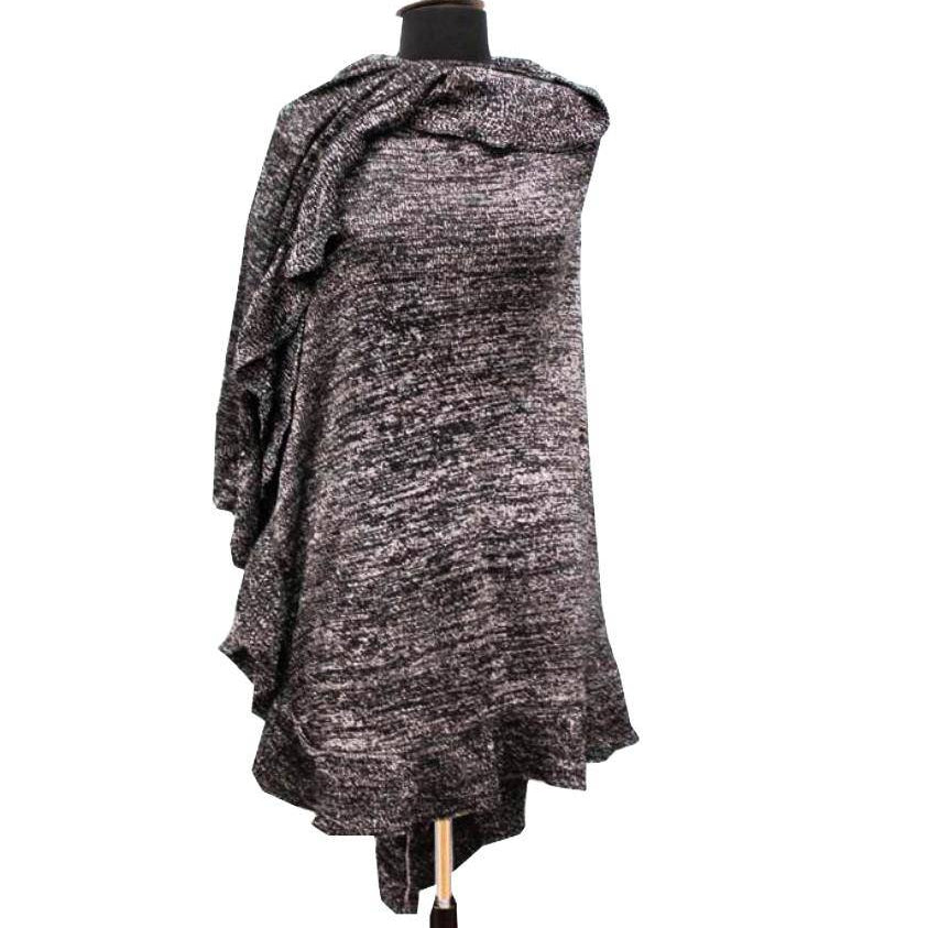 Knit Ruana-Black - Ruana - La Fiorentina SHEN8110